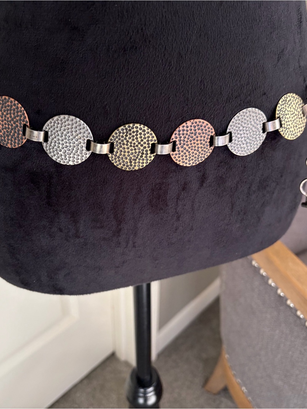 Hammered Disc Multi-Tone Chain Belt - Women Accessories
